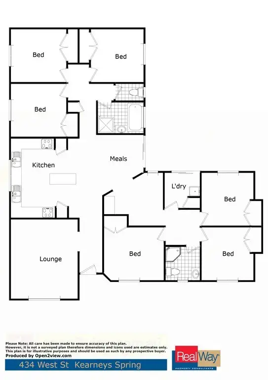 Floorplan of Homely house listing, 434 West Street, Kearneys Spring QLD 4350