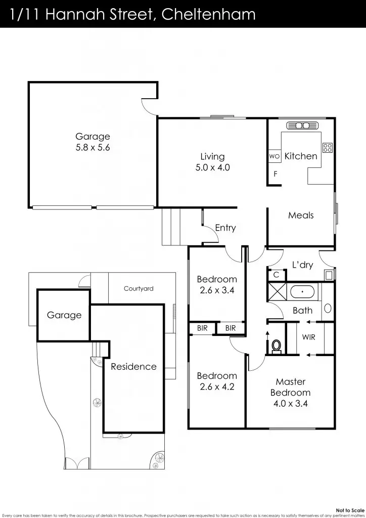 Floorplan of Homely townhouse listing, 1/11 Hannah Street, Cheltenham VIC 3192