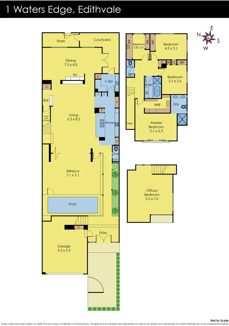 Floorplan of Homely house listing, 1 Waters Edge Place, Edithvale VIC 3196