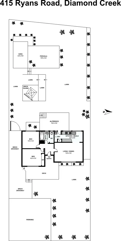 Floorplan of Homely house listing, 415 Ryans Road, Diamond Creek VIC 3089