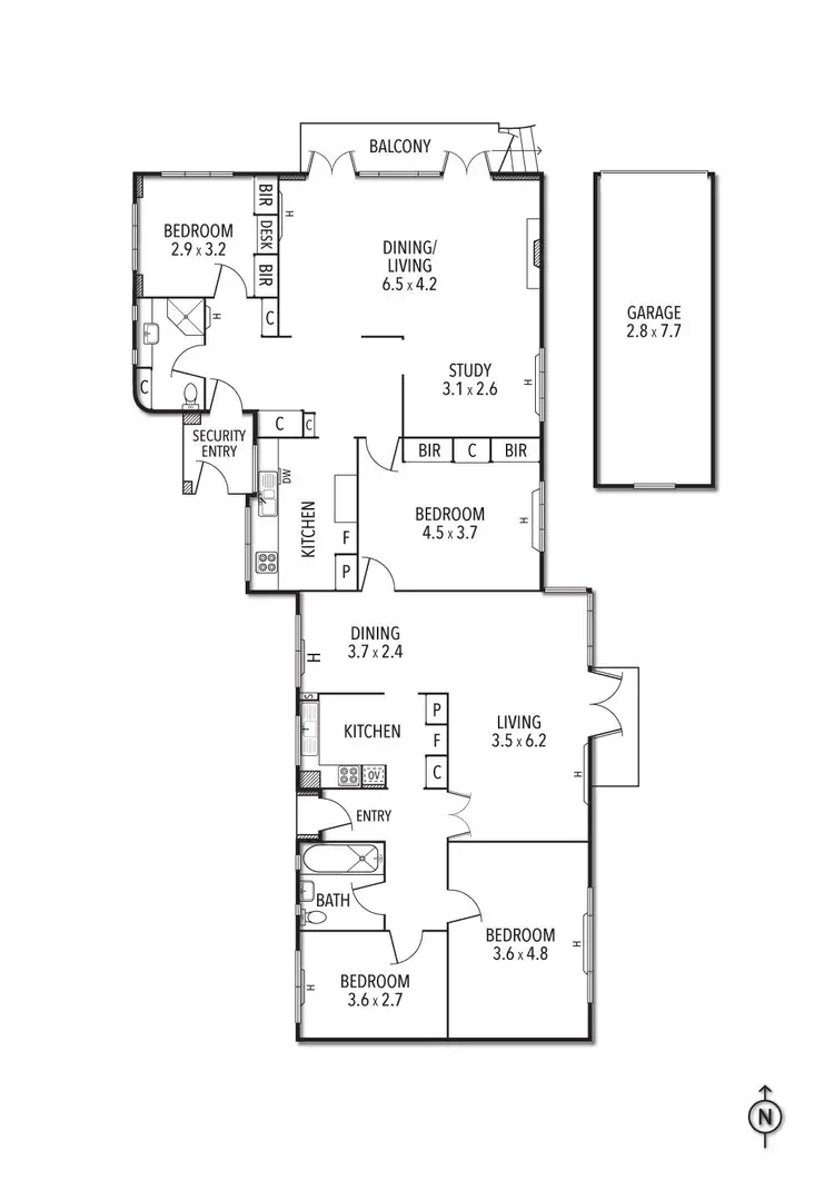 Floorplan of Homely apartment listing, 1&2/209 Domain Road, South Yarra VIC 3141