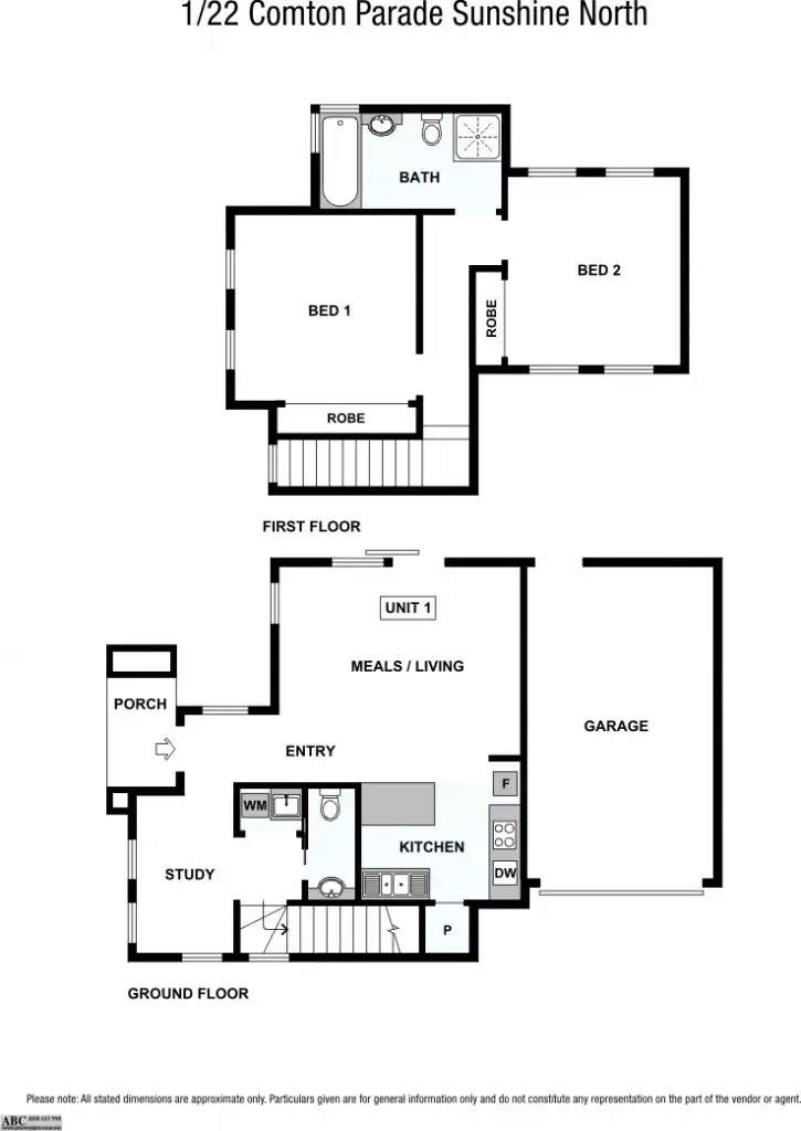 Floorplan of Homely house listing, 1/22 Compton Parade, Sunshine North VIC 3020