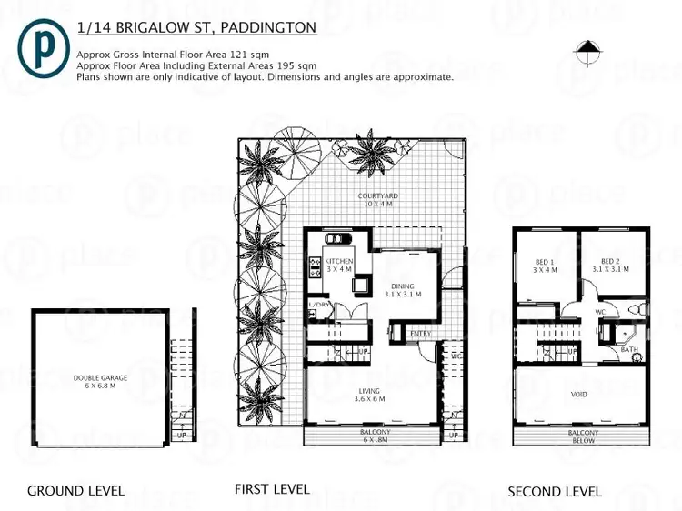 Floorplan of Homely townhouse listing, 1/14 Brigalow Street, Paddington QLD 4064