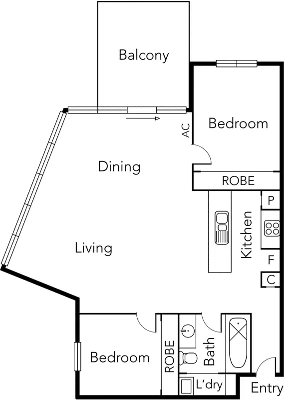 Floorplan of Homely apartment listing, 310/55 Bay Street, Port Melbourne VIC 3207