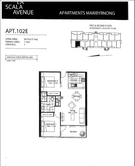 Floorplan of Homely apartment listing, 102/30 La Scala Avenue, Maribyrnong VIC 3032