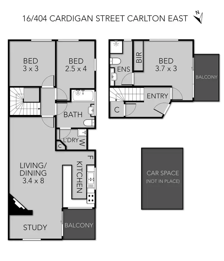 Floorplan of Homely townhouse listing, 16/406 Cardigan St, Carlton VIC 3053