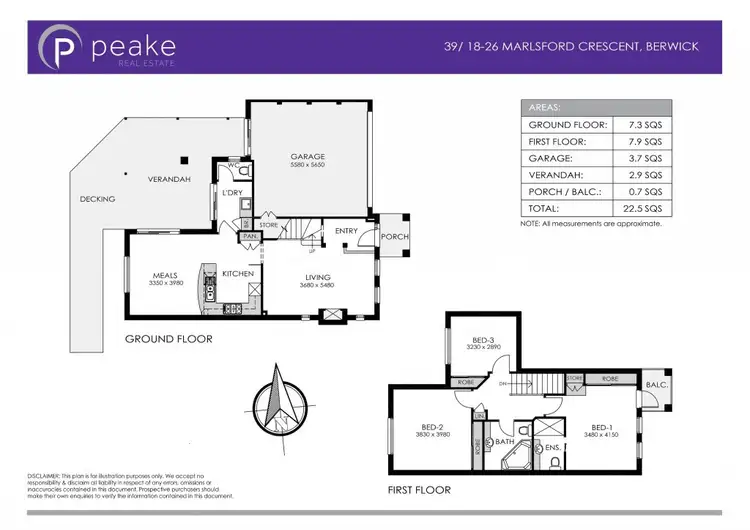 Floorplan of Homely townhouse listing, 39/18-26 Marlesford Crescent, Berwick VIC 3806
