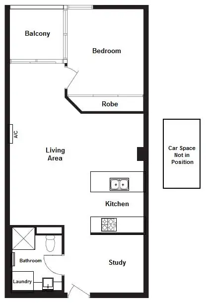 Floorplan of Homely apartment listing, 414/58 Jeffcott Street, West Melbourne VIC 3003