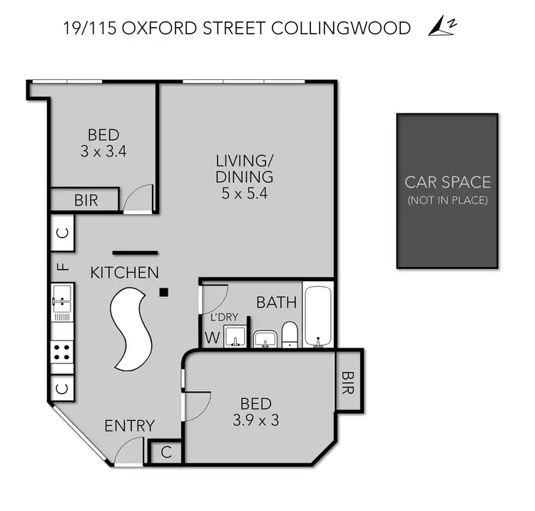 Floorplan of Homely apartment listing, 19/115 Oxford Street, Collingwood VIC 3066