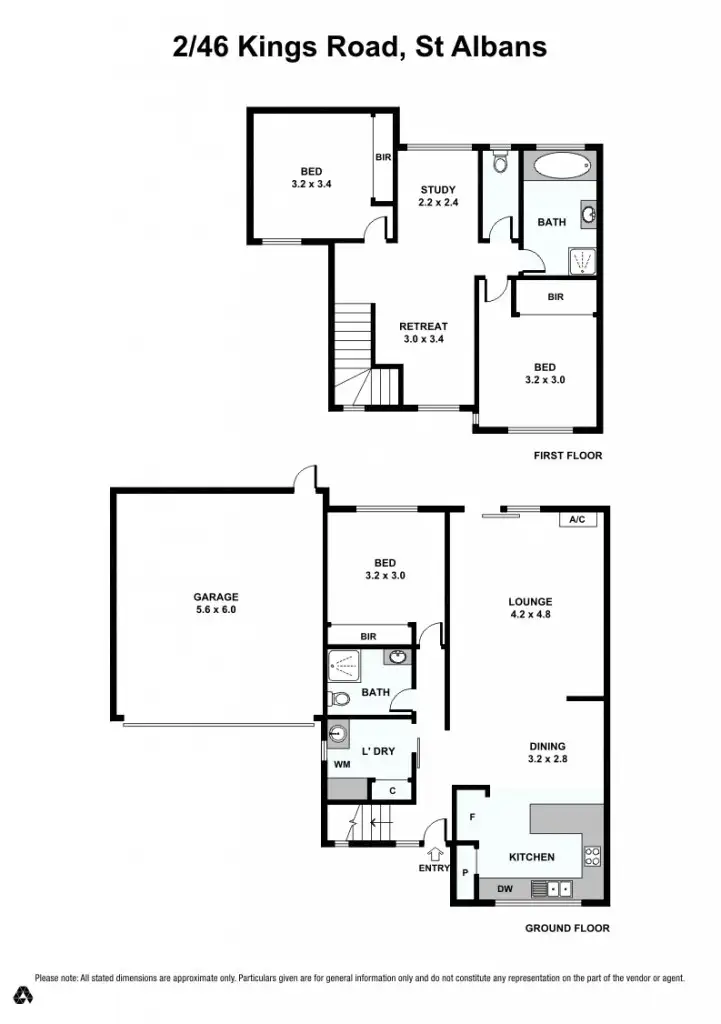 Floorplan of Homely townhouse listing, 2/46 Kings Road, St Albans VIC 3021
