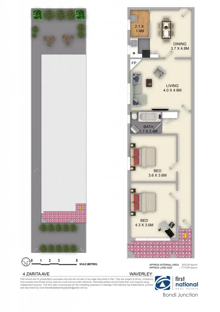 Floorplan of Homely semi-detached listing, 4 Zarita Avenue, Waverley NSW 2024