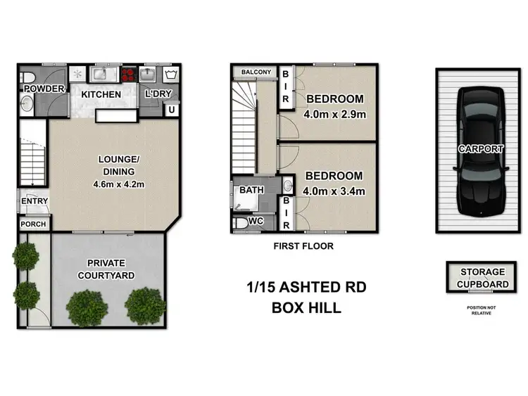 Floorplan of Homely townhouse listing, 1/15 Ashted Road, Box Hill VIC 3128