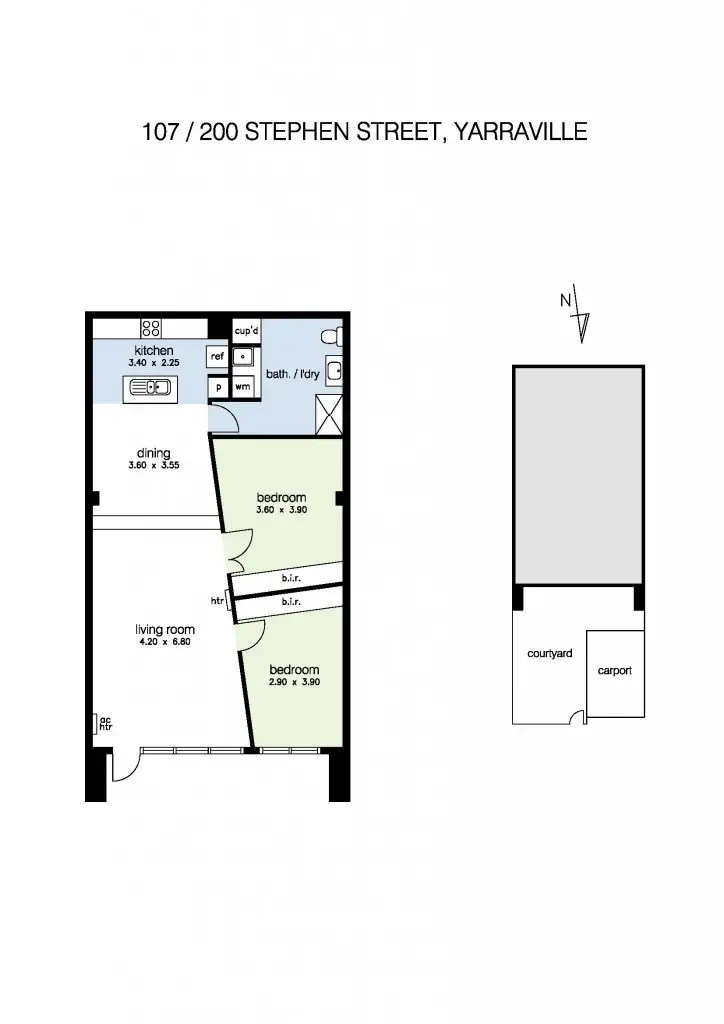 Floorplan of Homely apartment listing, 107/200 Stephen Street, Yarraville VIC 3013