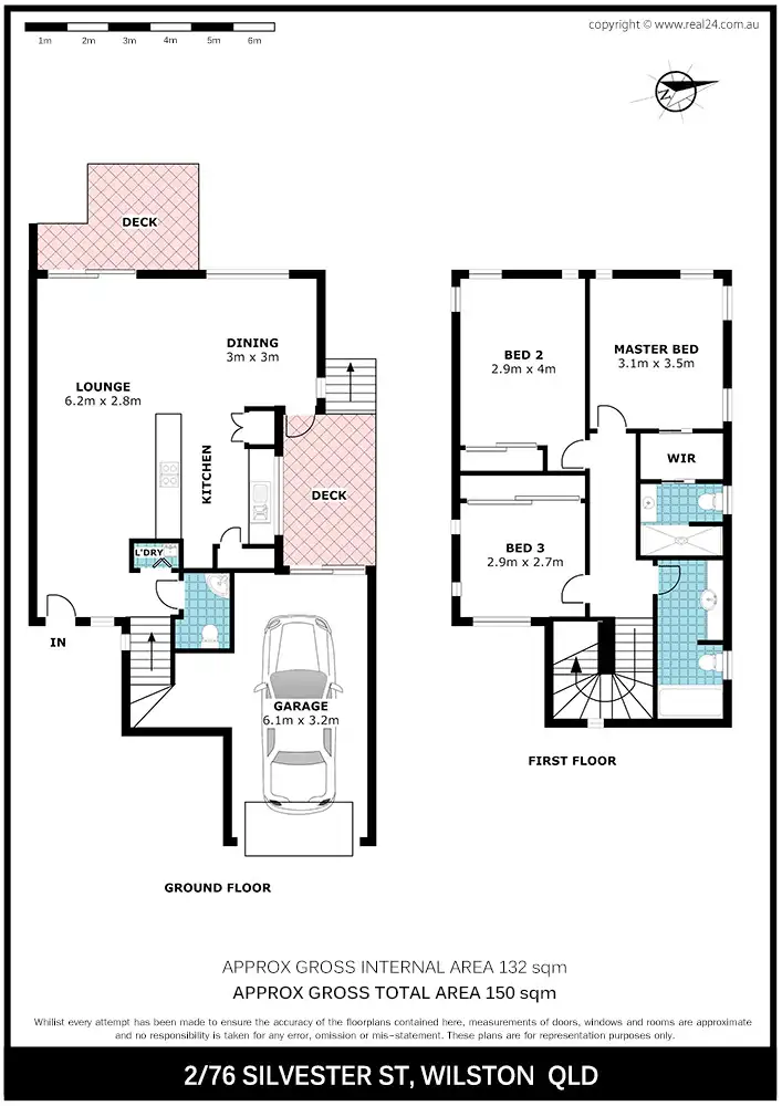 Floorplan of Homely townhouse listing, 2/76 Silvester St, Wilston QLD 4051