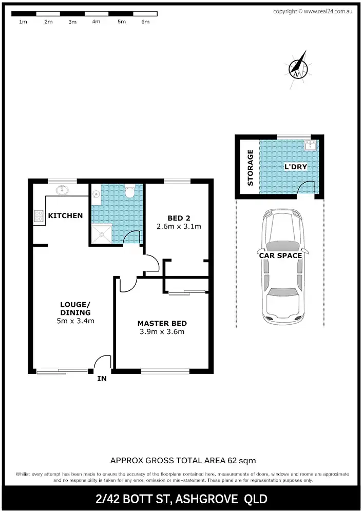 Floorplan of Homely unit listing, 2/42 Bott Street, Ashgrove QLD 4060