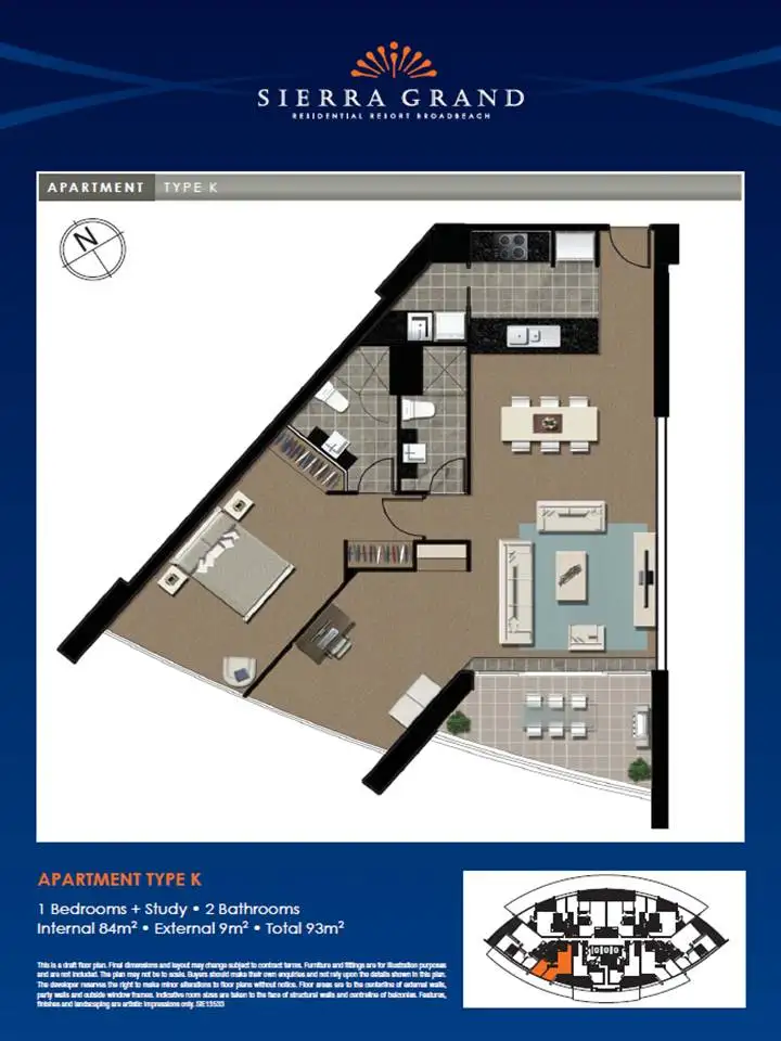 Floorplan of Homely apartment listing, 2110/22 Surf Parade, Broadbeach QLD 4218