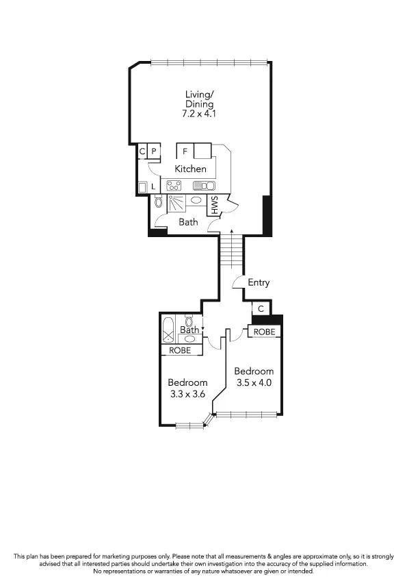 Floorplan of Homely apartment listing, 26/50 Bourke Street, Melbourne VIC 3000