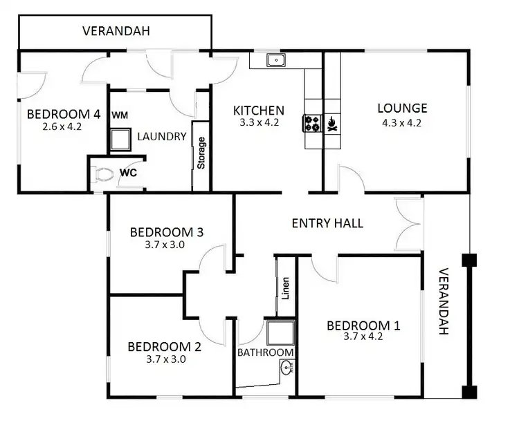 Floorplan of Homely house listing, 334 Barker Street, Castlemaine VIC 3450