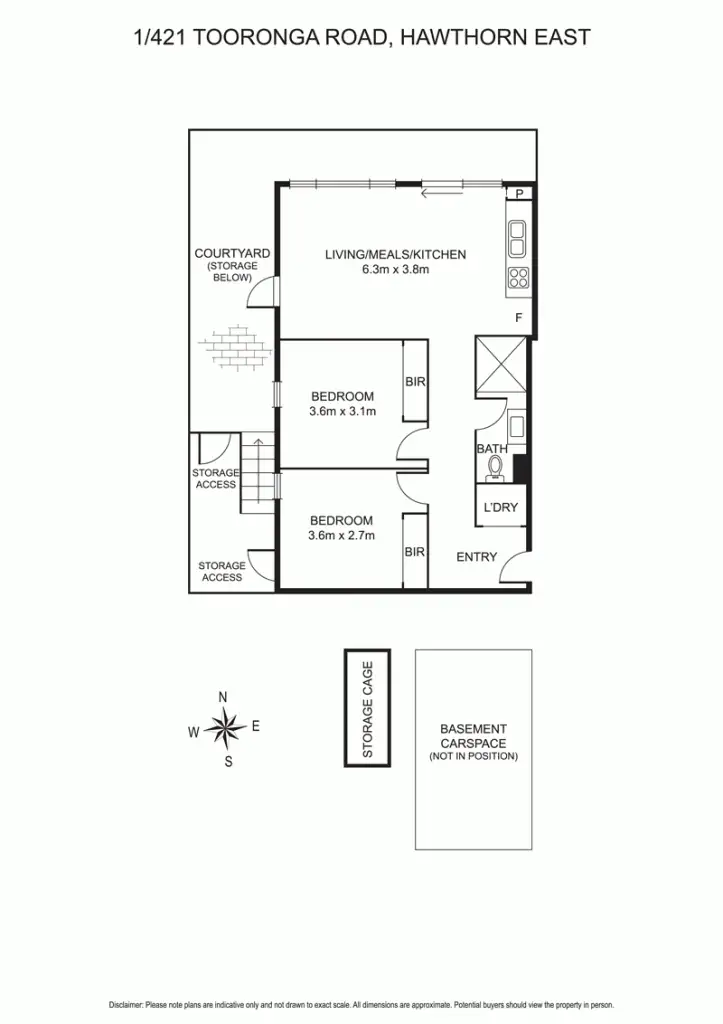 Floorplan of Homely apartment listing, 1/421 Tooronga Road, Hawthorn East VIC 3123