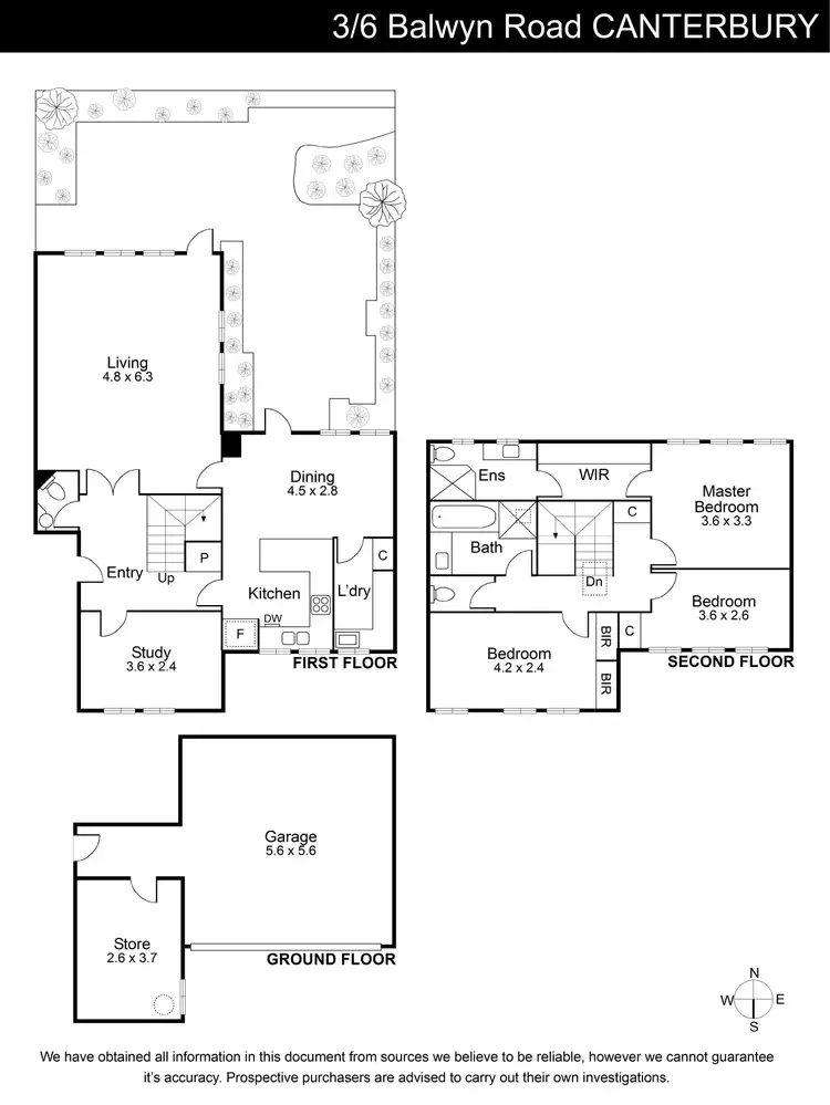 Floorplan of Homely townhouse listing, 3/6 Balwyn Road, Canterbury VIC 3126