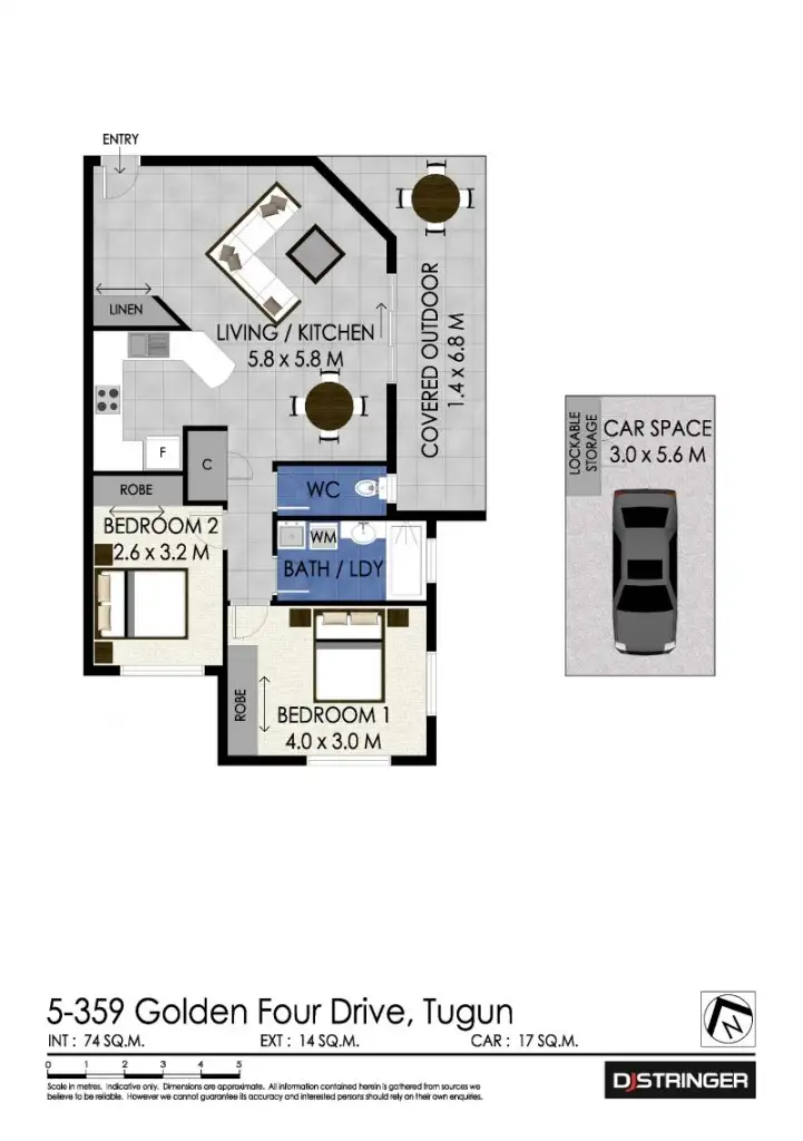 Floorplan of Homely apartment listing, 5/359 Golden Four Drive 'Garran', Tugun QLD 4224