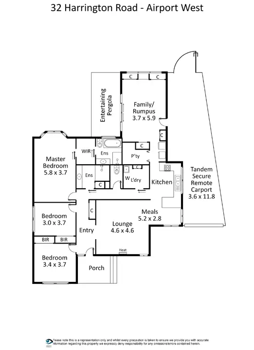 Floorplan of Homely house listing, 32 Harrington Road, Airport West VIC 3042