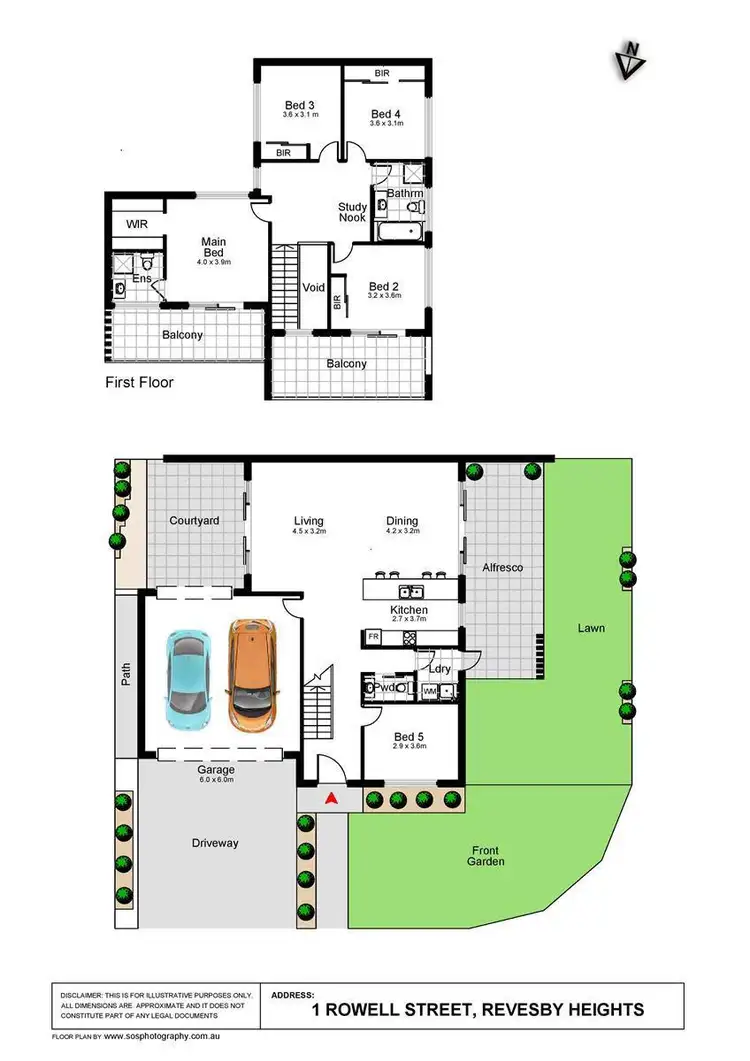 Floorplan of Homely semi-detached listing, 1 Rowell Street, Revesby Heights NSW 2212
