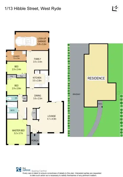 Floorplan of Homely villa listing, 1/13 Hibble Street, West Ryde NSW 2114