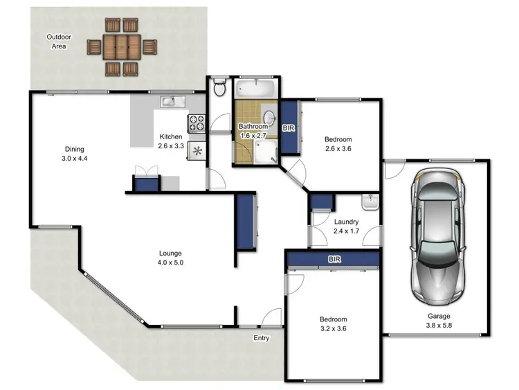 Floorplan of Homely townhouse listing, 47 Glenview Drive, Traralgon VIC 3844