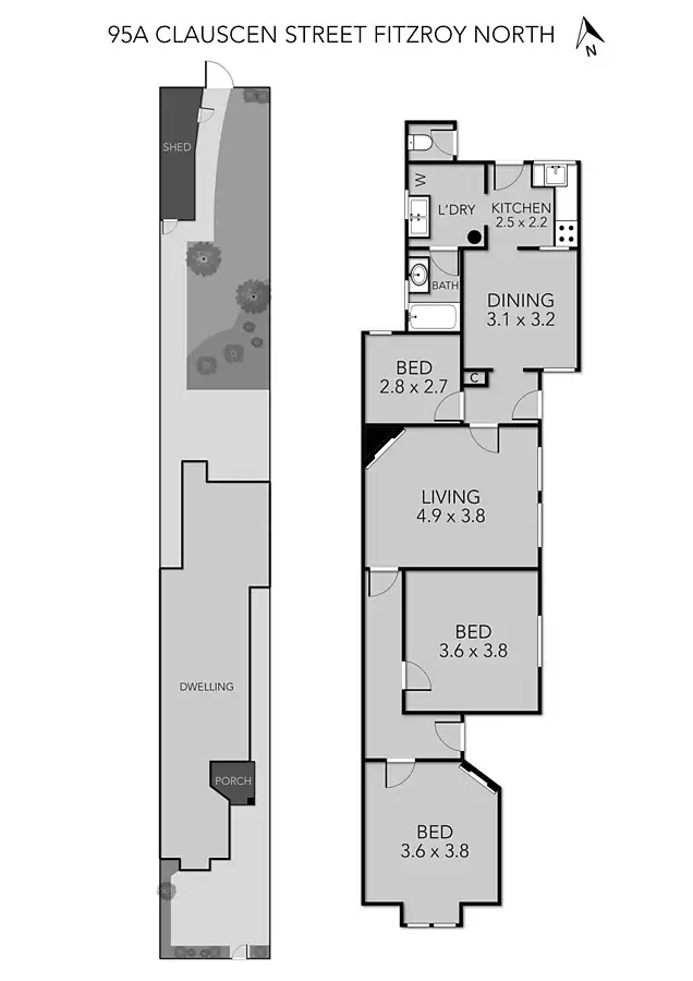 Floorplan of Homely house listing, 95A Clauscen Street, Fitzroy North VIC 3068