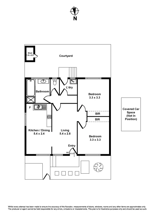 Floorplan of Homely unit listing, 1/32 Bishop Street, Kingsville VIC 3012