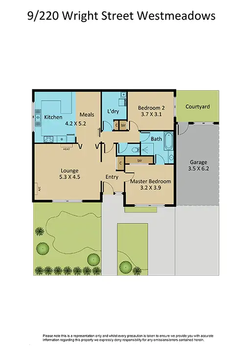 Floorplan of Homely villa listing, 9/220 Wright Street, Westmeadows VIC 3049