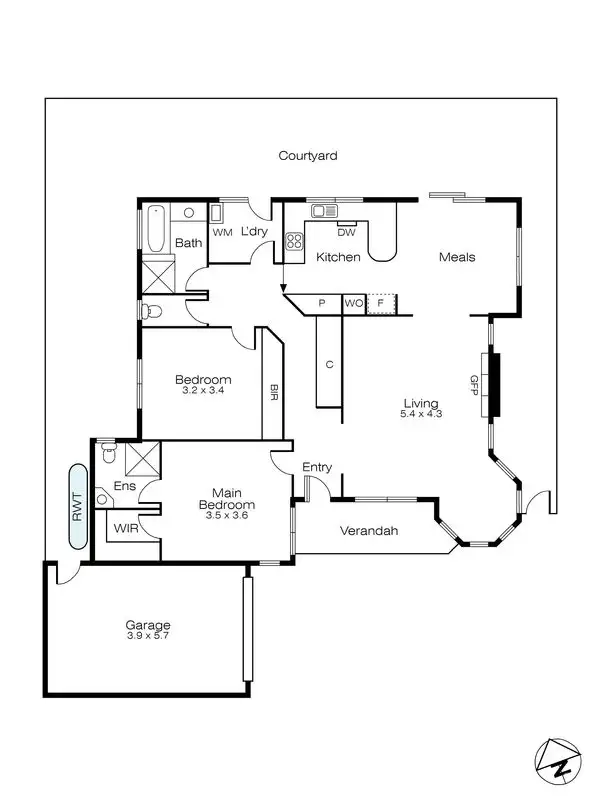 Floorplan of Homely unit listing, 2/512 Wendouree Parade, Lake Wendouree VIC 3350