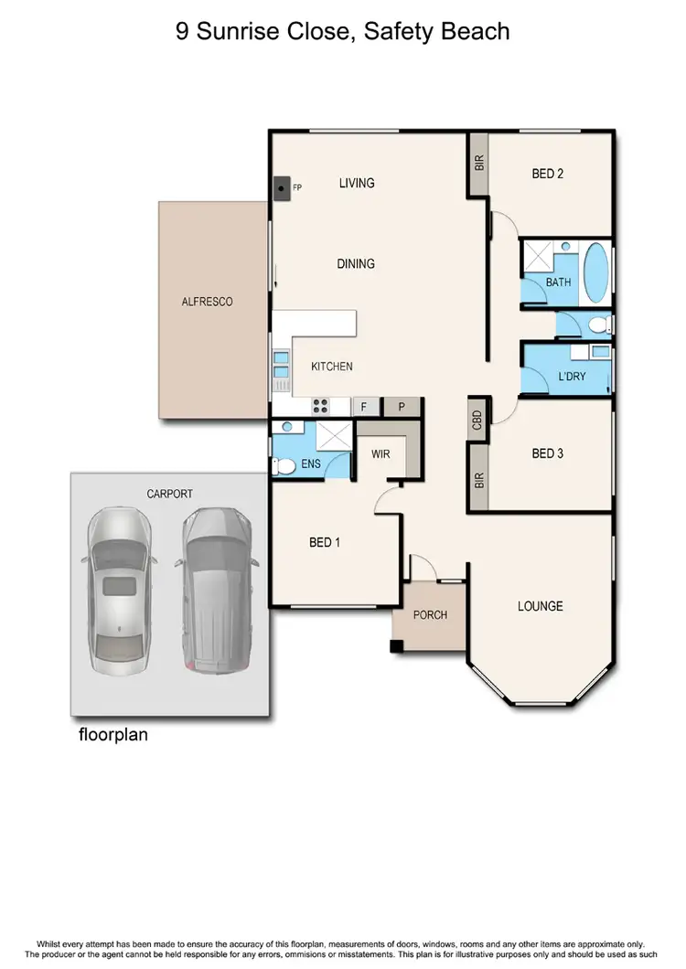Floorplan of Homely house listing, 9 Sunrise Close, Safety Beach VIC 3936