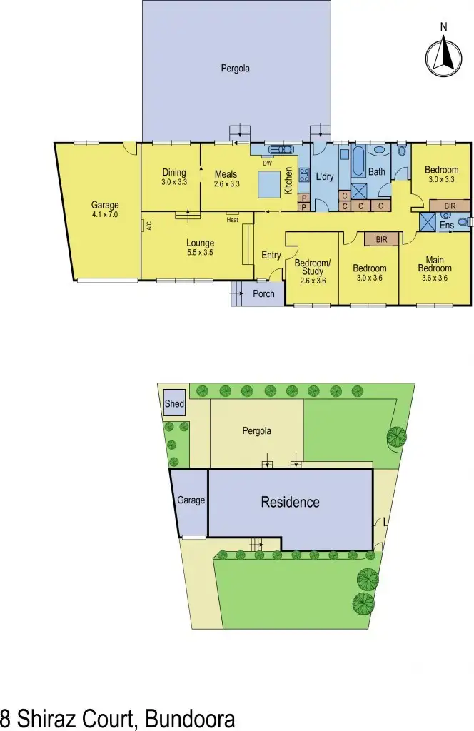 Floorplan of Homely house listing, 8 Shiraz Court, Bundoora VIC 3083