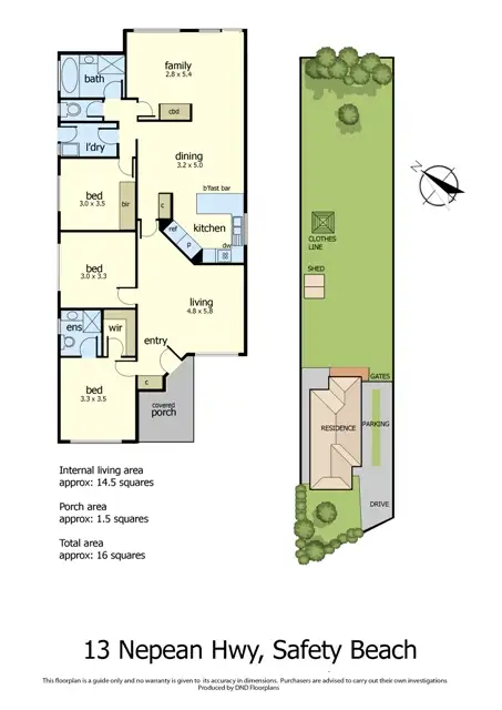 Floorplan of Homely house listing, 13 Nepean Highway, Safety Beach VIC 3936