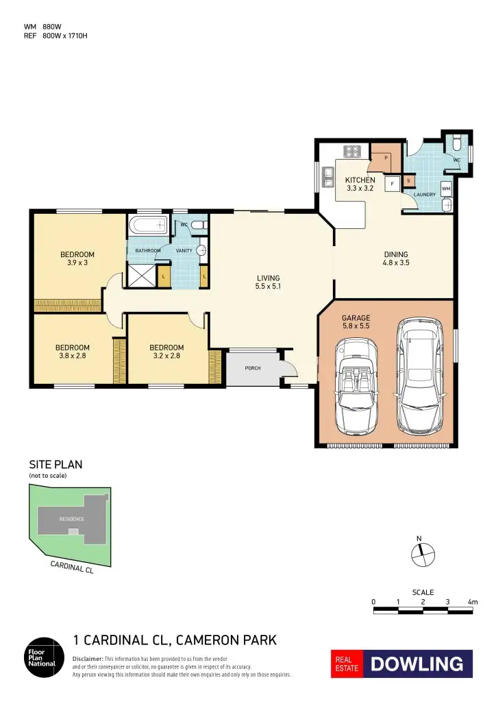 Floorplan of Homely house listing, 1 Cardinal Close, Cameron Park NSW 2285