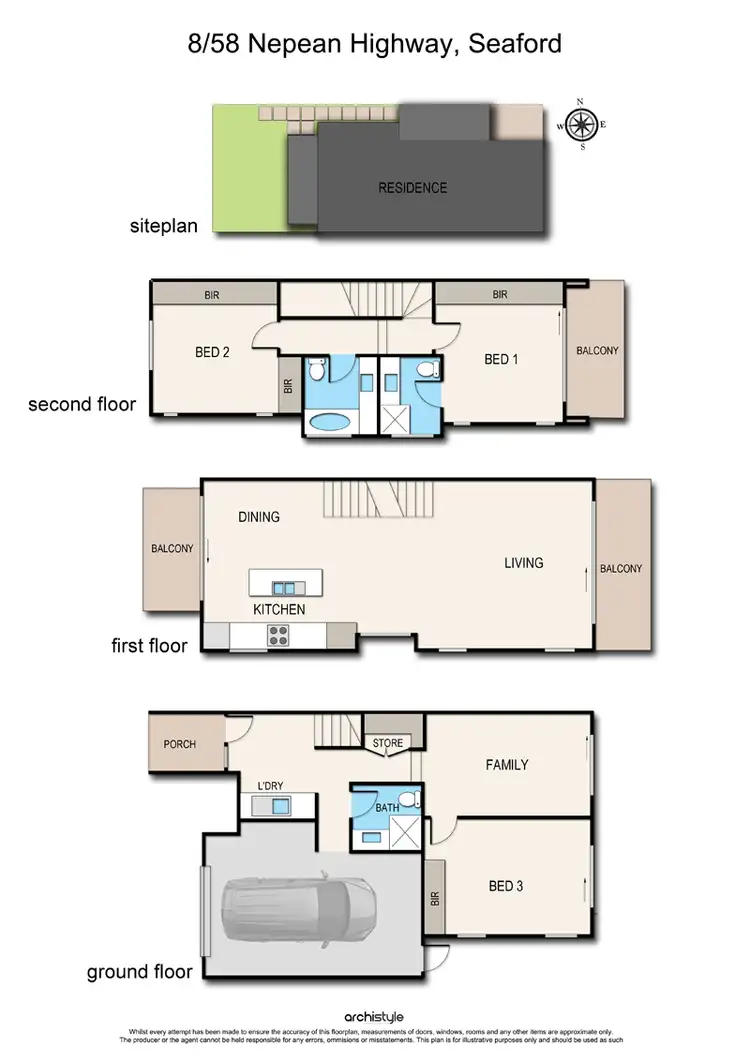 Floorplan of Homely townhouse listing, 8/58 Nepean Highway, Seaford VIC 3198