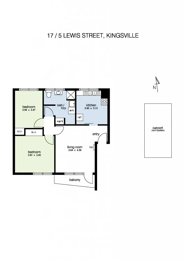 Floorplan of Homely unit listing, 17/5 Lewis Street, Kingsville VIC 3012