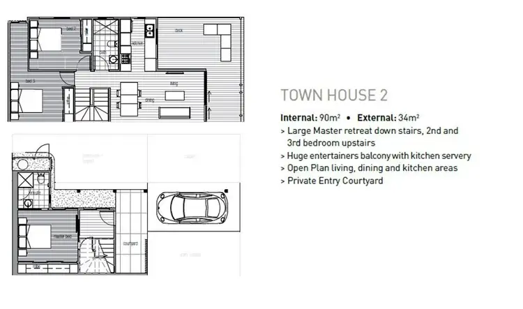 Floorplan of Homely townhouse listing, 2, LOT 2, 152 Jubilee Terrace, Bardon QLD 4065