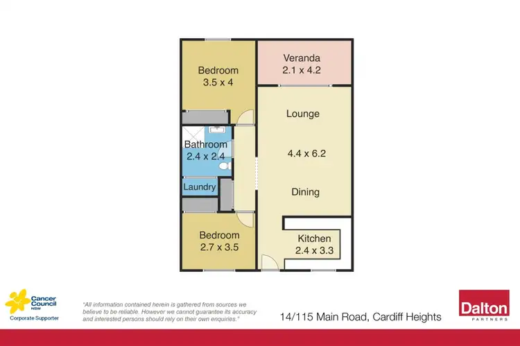 Floorplan of Homely apartment listing, 14/115 Main Road, Cardiff Heights NSW 2285
