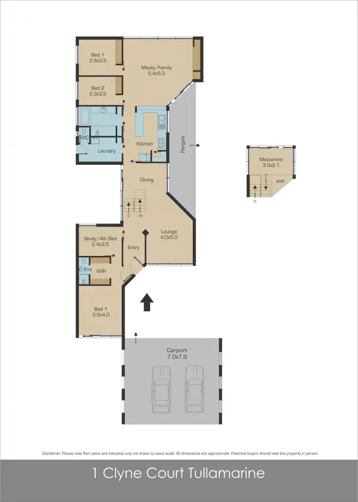 Floorplan of Homely house listing, 1 Clyne Court, Tullamarine VIC 3043