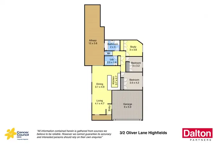 Floorplan of Homely villa listing, 3/2 Oliver Lane, Highfields NSW 2289