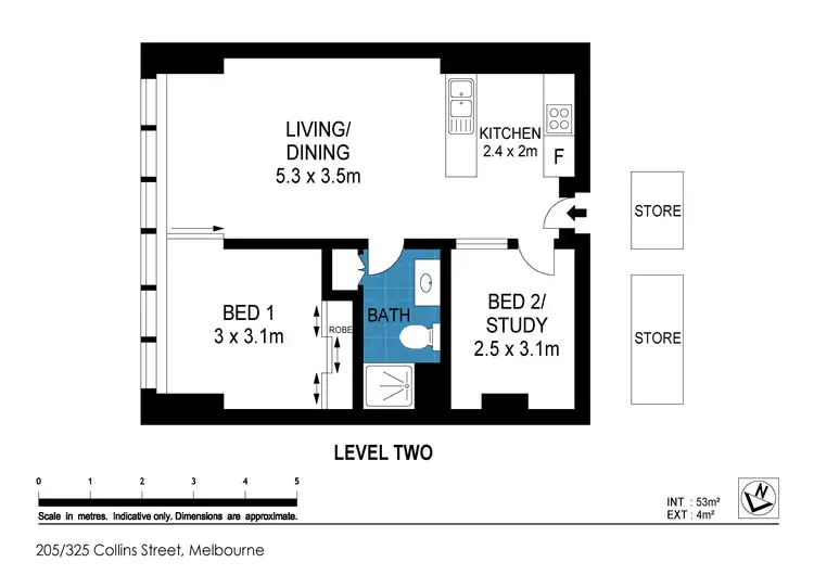 Floorplan of Homely apartment listing, 205/325 Collins Street, Melbourne VIC 3000