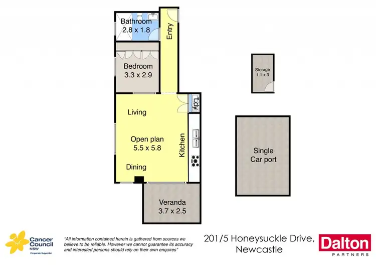 Floorplan of Homely apartment listing, 201/5 Honeysuckle Drive, Newcastle NSW 2300
