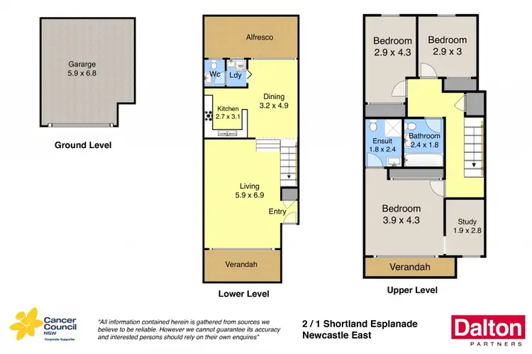 Floorplan of Homely townhouse listing, 2/1 Shortland Esplanade, Newcastle East NSW 2300