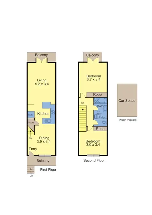 Floorplan of Homely townhouse listing, 24/2 Ballarat Road, Footscray VIC 3011