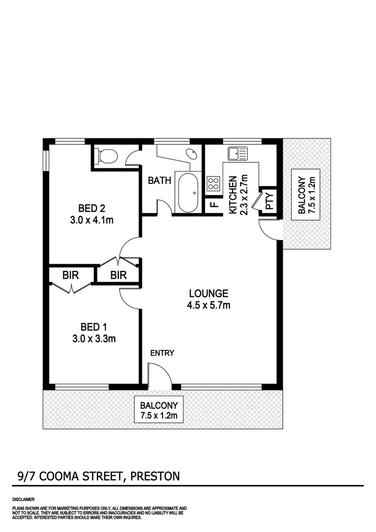 Floorplan of Homely apartment listing, 9/7 Cooma Street, Preston VIC 3072
