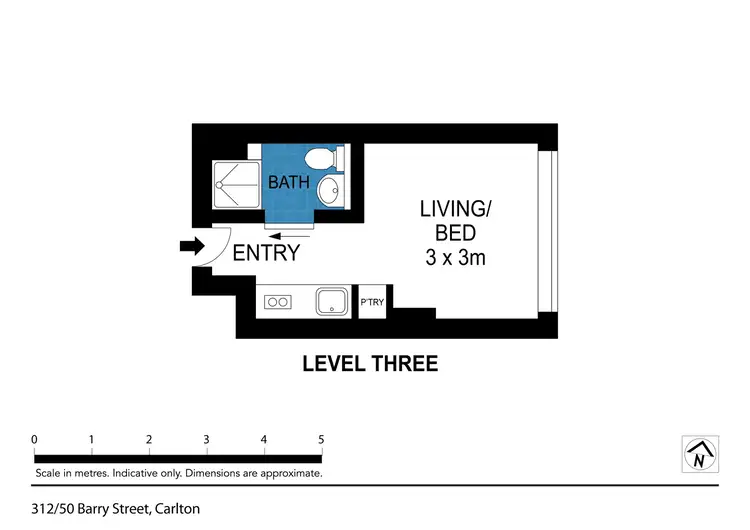 Floorplan of Homely studio listing, 312/50 Barry St, Carlton VIC 3053