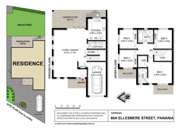 Floorplan of Homely semi-detached listing, 60A Ellesmere Street, Panania NSW 2213